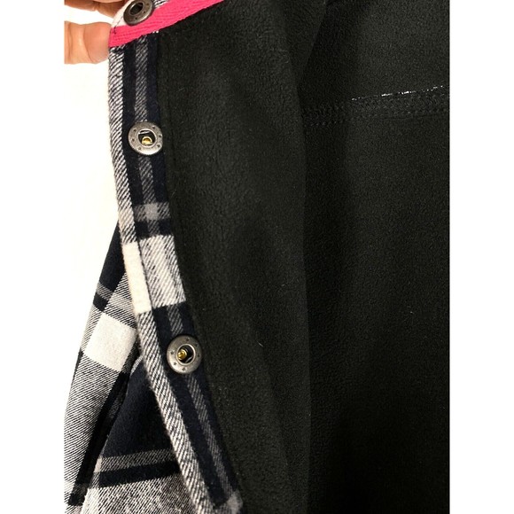 Orvis Buffalo Shacket Plaid Flannel Fleece Lined Women Medium Pockets Snap Front - Picture 6 of 12